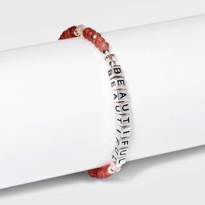 Silver Plated “Beautiful “ Pink Stretch Bracelet